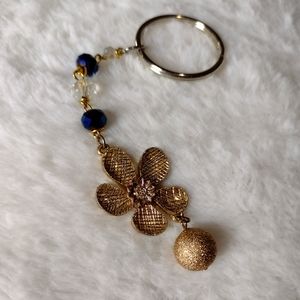 Handmade Handcrafted Beaded Flower Keychain